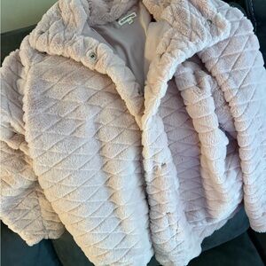 Quilted Plush Jacket in Light Pink